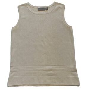 Croft & Barrow Cotton Blend Tan/Neutral Sleeveless Top/Tank Knit Sweater S